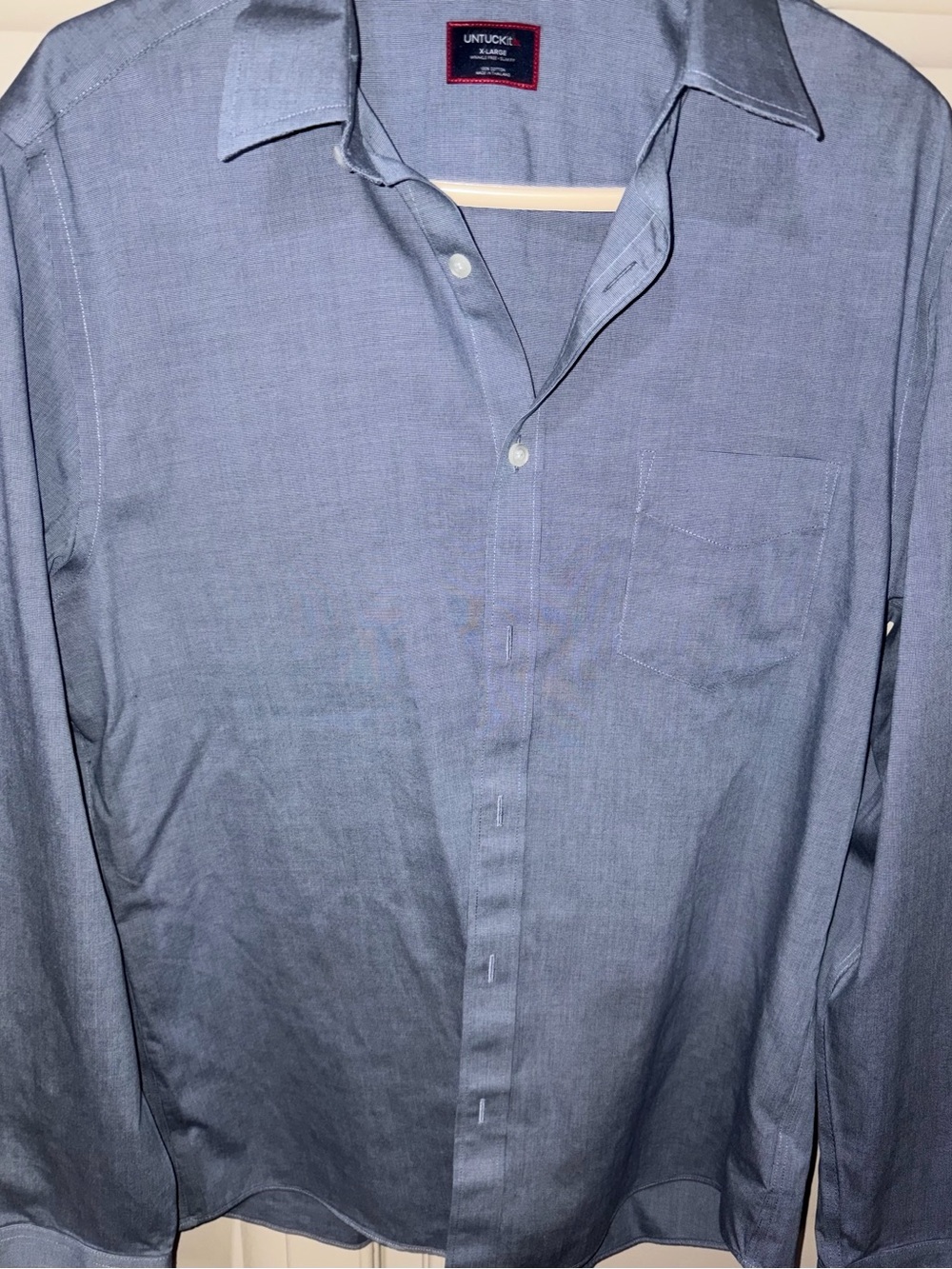 Untuckit Men's Navy Blue Long-Sleeve Button-Up Shirt